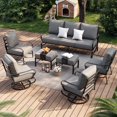thumbnail image 1 of POTEBAN Patio Furniture Metal Outdoor Set 7 Pcs, Outdoor Patio Furniture Set, Modern Furniture Sets with Swivel Chairs for Lawn Deck Poolside,Grey, 1 of 10