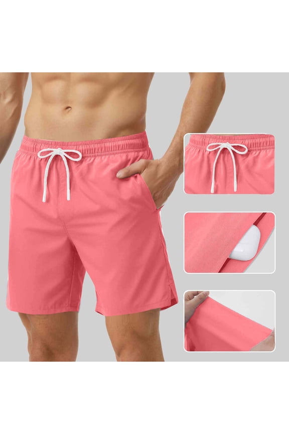 Board Shorts for Men Quick Dry Solid Holiday Casual Swim Trunks Swimsuit