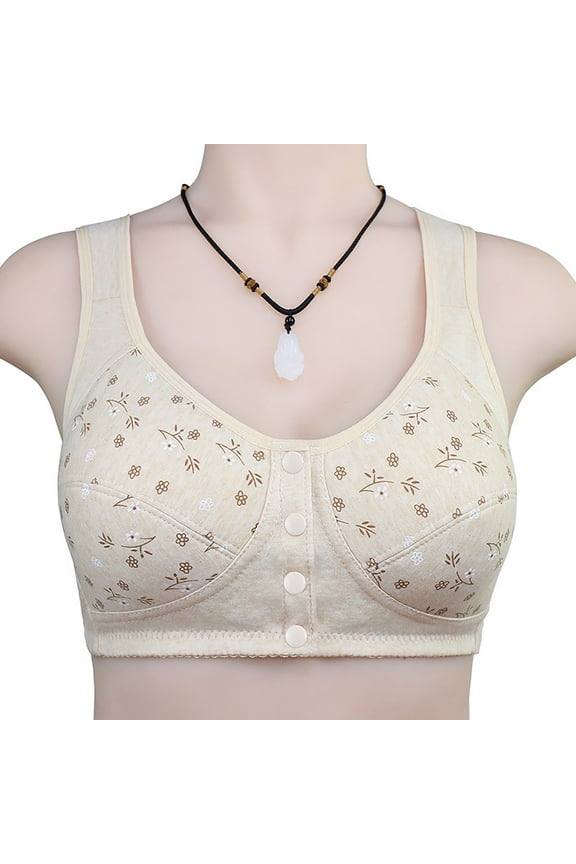Bras for Women Plus Size Push Up Front Closure Wireless Bras for Women Breathable Comfortable Underwear