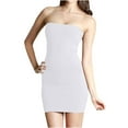 thumbnail image 1 of POTETI Casual Dresses for Women White Party Dress for Women Solid Color Elastic Buttocks Wrapped Chest Ultra Short Skirt Strapless Dress Sleeveless Crew Neck Dress Cotton Sundress, 1 of 4