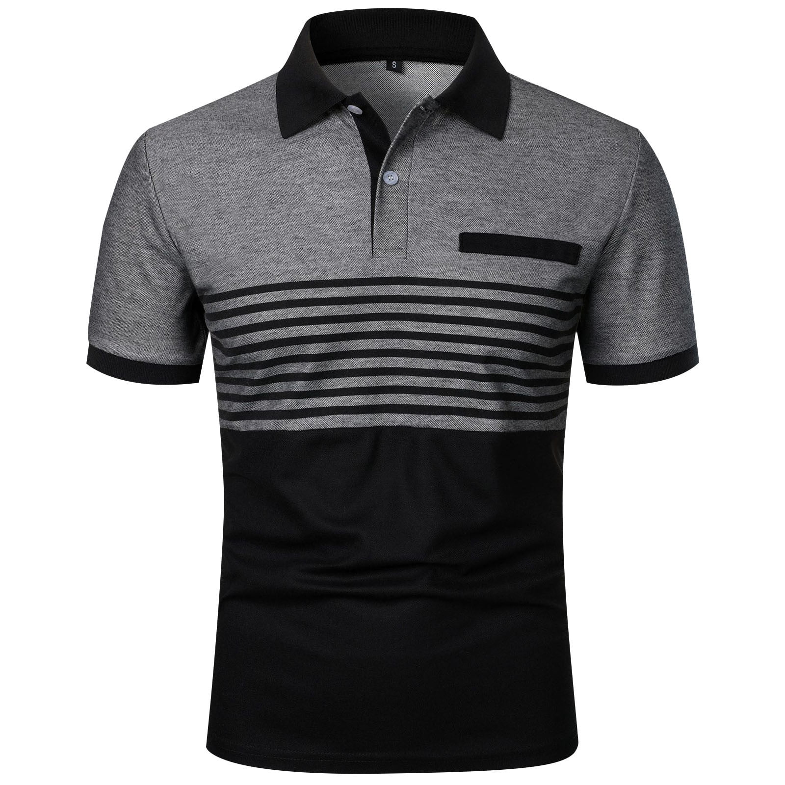 POTETI Casual Polo Shirts for Men Big And Tall Short Sleeve Collared ...