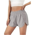 thumbnail image 1 of POTETI Casual Womens Running Shorts High Waisted Summer Shorts for Women Gray Elastic Cotton Blend Loose Athletic with Pockets Solid Shorts, 1 of 8