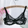 thumbnail image 1 of POTETI Cotton Bras for Women Daily Full Cup Underwire Black T shirt Unpadded Comfort Sleep Lace Bras,34, 1 of 4
