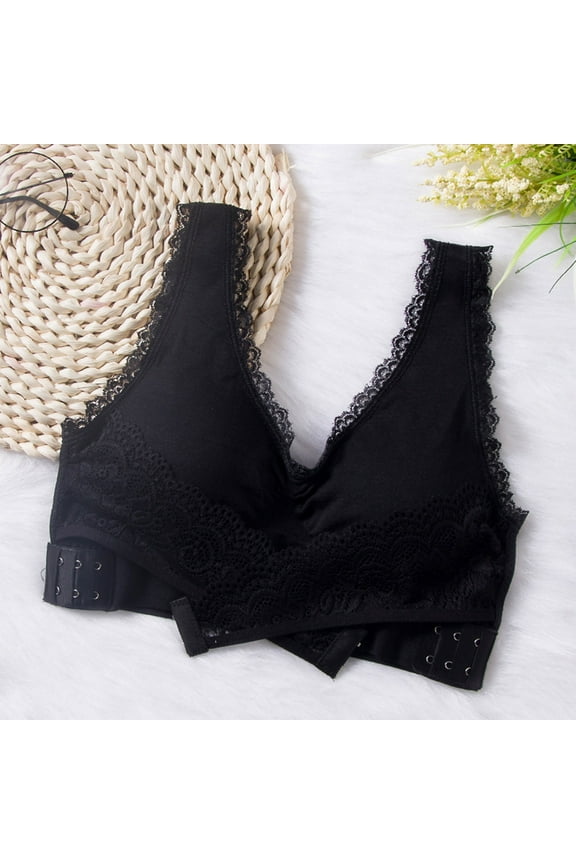 Front Cross Sleeping Bra for Women Side Clouse Push Up Bras for Women Seamless Comfortable Lace Underwear