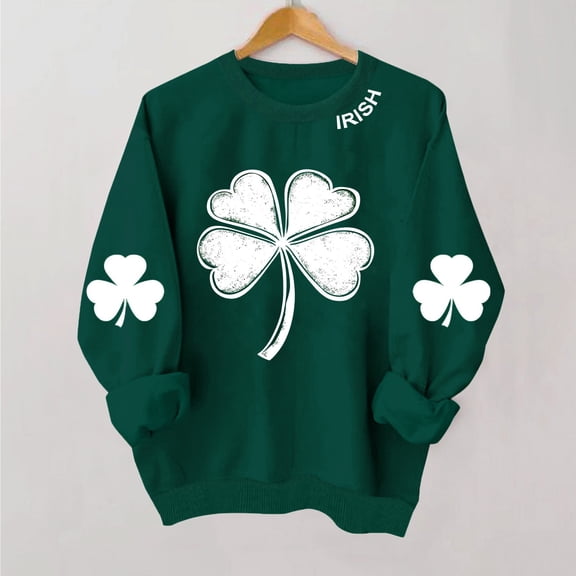 POTETI Green Shirts for Women St Patricks Day,Women Short Sleeve Crew Neck St. Patrick's Day Print T-shirt Tops