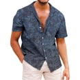 thumbnail image 1 of POTETI Hawaiian Mens Summer Shirts Beach Short Sleeve Casual Tropical Button up Shirts Tops, 1 of 1