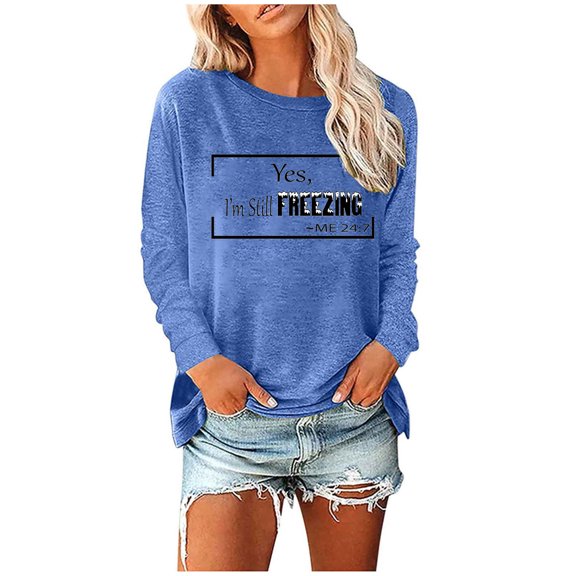 POTETI Hawaiian Shirts for Women Plus Size Winter Casual Solid Off Shoulder Long Sleeve Blue Womens Blouses