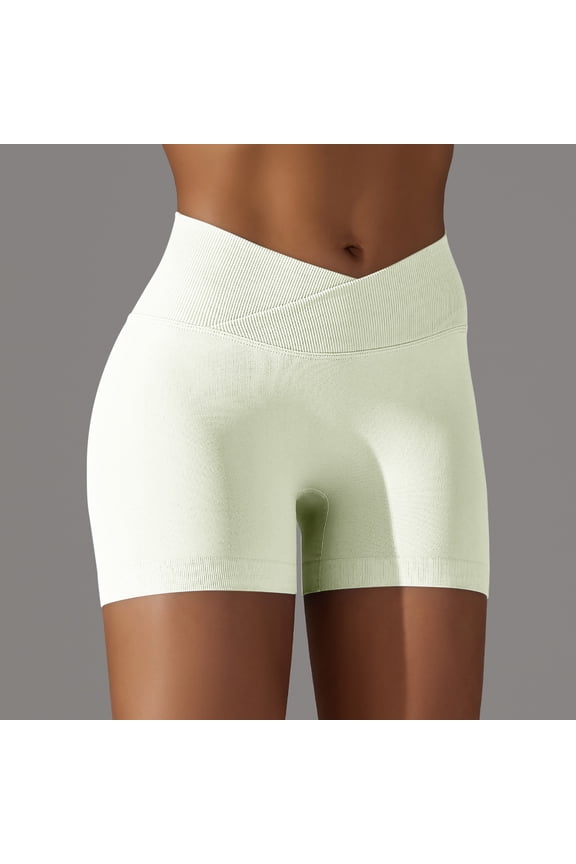 High Waisted Womens Biker Shorts Running Womens Shorts Tummy Control Solid High Stretch Slim Yoga Athletic Shorts