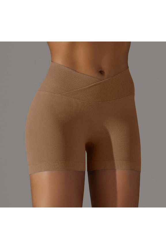 High Waisted Womens Yoga Shorts Running Summer Shorts for Women Tummy Control Solid Slim Athletic High Stretch Yoga Shorts