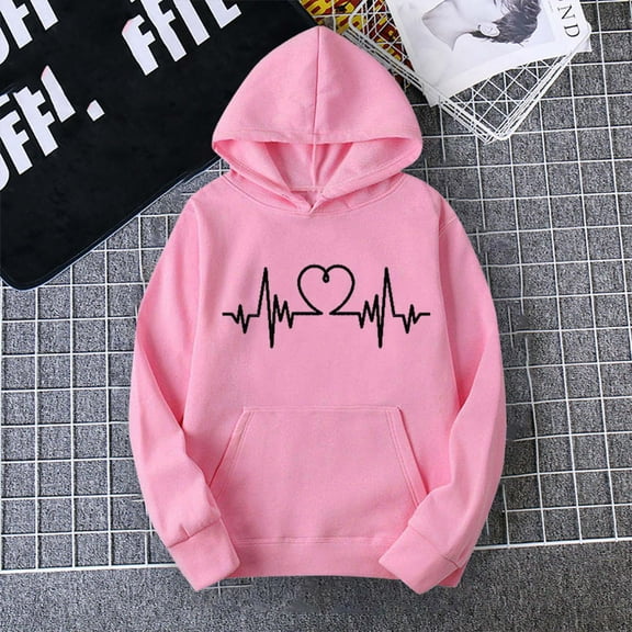 POTETI Hoodies for Women Casual Long Sleeve Pullover Tops Hooded Sweatshirts