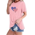 thumbnail image 1 of POTETI Ladies 4th of July Shirts Independence Day Holiday Short Sleeve Crew Neck American Flag Print Tunic T-Shirts Tops, 1 of 4