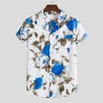 thumbnail image 1 of POTETI Men Summer Shirts Beach Hawaiian Tropical Short Sleeve Casual Button Down Shirt Tops, 1 of 9