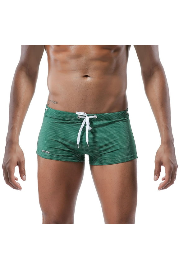 Men Swimming Shorts with Mesh Liner High Stretch Quick Dry Solid Swimming Athletic Board Shorts Swimsuit