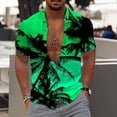 thumbnail image 1 of POTETI Men's Summer Shirts Plus Size Hawaii Beach Short Sleeve Tropical Button Down Shirt Tops, 1 of 1