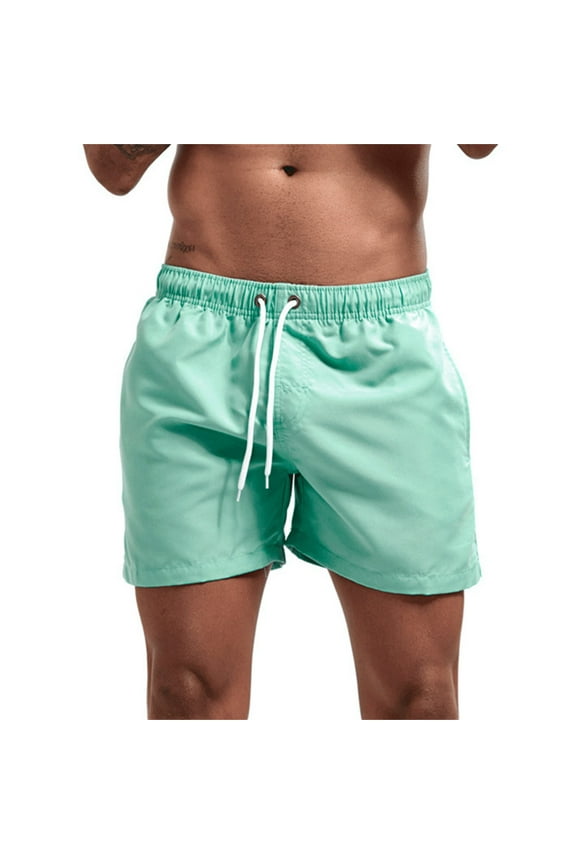 Men's Swimming Trunks Quick Dry Solid Beach Casual Board Shorts Swimsuit,XXL