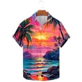 thumbnail image 1 of POTETI Mens Hawaiian Shirts Short Sleeve Summer Tropical Print Casual Vacation Beach Button Down Shirts, 1 of 5