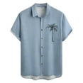 thumbnail image 1 of POTETI Mens Hawaiian Shirts Summer Short Sleeve Tropical Print Casual Vacation Beach Button up Shirts, 1 of 3