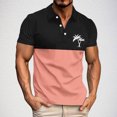 thumbnail image 1 of POTETI Mens Polo Shirts Short Sleeve Collared Casual Shirts Tropical Loose Hawaii Print Tops, 1 of 4