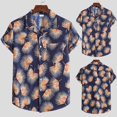 thumbnail image 1 of POTETI Plus Size Shirts for Men Beach Hawaii Short Sleeve Casual Tropical Button up Shirts Tops, 1 of 9