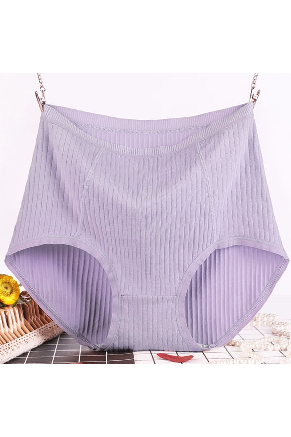 Plus Size Underwear for Women Tummy Control High Waist Plus Size Panties for Women Purple Briefs,XXXL