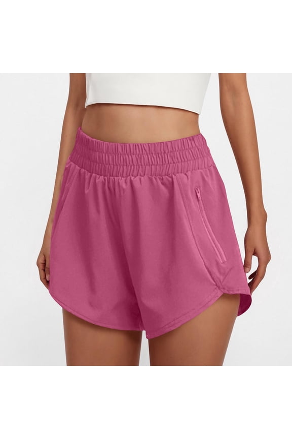 Running Shorts for Women Dolphin High Waisted Women Shorts Workout Athletic Solid Yoga Shorts