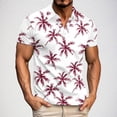 thumbnail image 1 of POTETI Short Sleeve Mens Polo Shirt Collared Casual Shirts Tropical Loose Hawaii Print Tops, 1 of 5