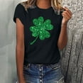 thumbnail image 1 of POTETI St Patricks Day Shirts Women Clover Short Sleeve Crew Neck Shirt Tops, 1 of 7
