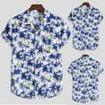 thumbnail image 1 of POTETI Summer Shirts for Men Beach Hawaiian Tropical Casual Short Sleeve Button Down Shirt Tops, 1 of 9