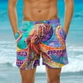 thumbnail image 1 of POTETI Swimming Trunks Mens Quick Dry Tropical Print Hawaiian Vacation Casual Board Shorts Swimsuit, 1 of 6