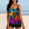 thumbnail image 1 of POTETI Swimsuits for Women Modest Tankini Pools Summer Hawaiian Floral Print Womens Bathing Suit, 1 of 5