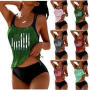 POTETI Tankini Swimsuits for Women 2024 Modest Floral Print Summer Beach Woman Bathing Suits