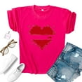 thumbnail image 1 of POTETI Valentines T Shirts Women Womens T Shirts,Girl Short Sleeve Hot Pink Tees Crew Neck Sweetheart Print Casual Tops, 1 of 4