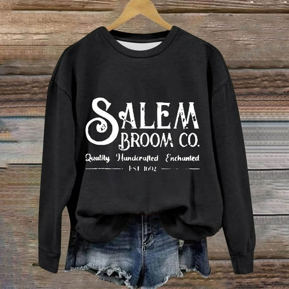 POTETI Winter Sweatshirts for Women 2024 Funny Casual Crew Neck Long Sleeve Women's Sweatshirts Letter Print Loose Tops