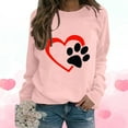 thumbnail image 1 of POTETI Winter Sweatshirts for Women Crew Neck Long Sleeve Pullover Heart Graphic Loose Fit Tops, 1 of 4
