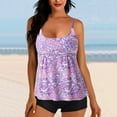 thumbnail image 1 of POTETI Women Swimsuit Clearance Tankini Modest Tie Dye Seaside Summer Bathing Suits for Women 2 Piece, 1 of 7