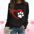 thumbnail image 1 of POTETI Women's Sweatshirts Casual Crewneck Long Sleeve Women's Sweatshirts Heart Graphic Tops, 1 of 4