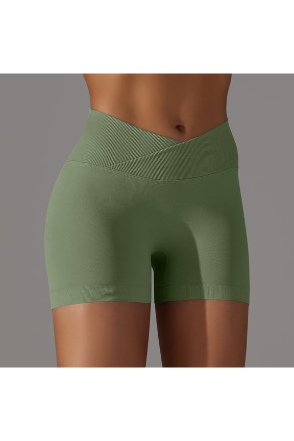 Women's Yoga Shorts Running High Waisted Shorts for Women Tummy Control Solid High Stretch Slim Yoga Athletic Shorts