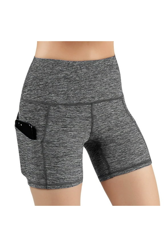 Women's Yoga Shorts Running High Waisted Shorts for Women Tummy Control Solid High Stretch Slim Yoga Athletic Shorts