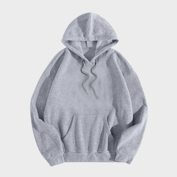 POTETI Womens Hoodies Casual Long Sleeve Sweatshirts Solid Basic Pullover Tops
