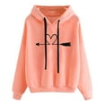 thumbnail image 1 of POTETI Womens Plus Size Hoodies Casual Long Sleeve Pullover Tops Solid Hooded Sweatshirts, 1 of 5