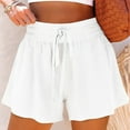 thumbnail image 1 of POTETI Womens Running Shorts Wide Leg High Waisted Lounge Shorts Women White Solid Casual Flat Front Drawstring with Pockets Shorts, 1 of 6
