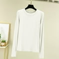thumbnail image 1 of POTETI Womens Shirts Button up Winter Casual Round Neck Internal Construction Solid Color Shirt Long Sleeve White Blouse for Women Plus Size, 1 of 1