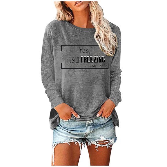 POTETI Womens Shirts Casual Winter Casual Solid Off Shoulder Long Sleeve Gray Blouse for Juniors