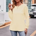 thumbnail image 1 of POTETI Womens Shirts Funny Winter Casual Color Long Sleeve Round-Neck Blouses & Shirts Beige Blouse for Girls, 1 of 1