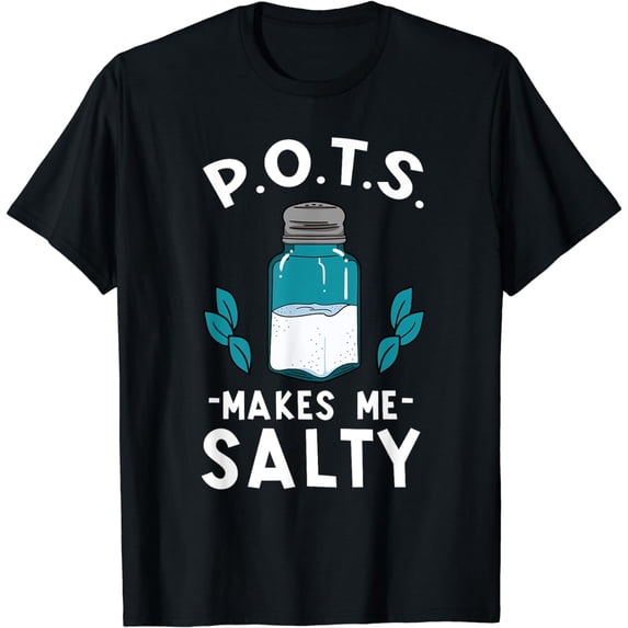POTS Awareness Salty Dysautonomia Turquoise Salt Shaker T-Shirt