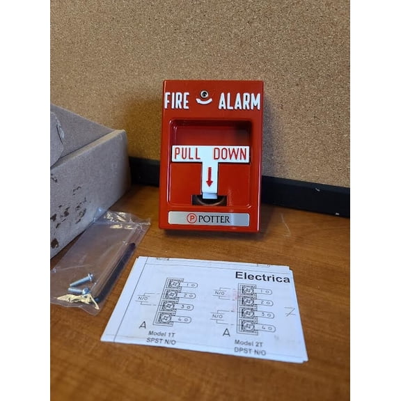 POTTER P32-1T SINGLE ACTION FIRE ALARM CONVENTIONAL PULL STATION 1000447 New