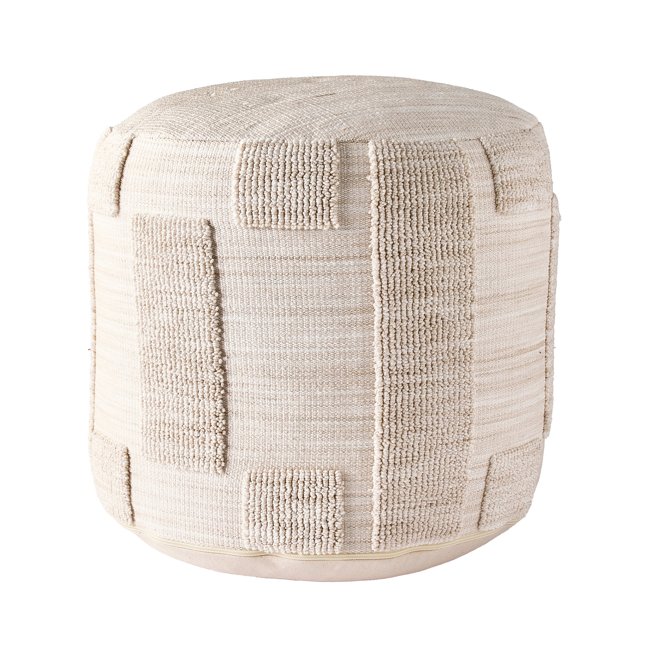 Better Homes & Gardens Space Dye Pouf Cover, Beige, 18 in x 18 in x 18 in