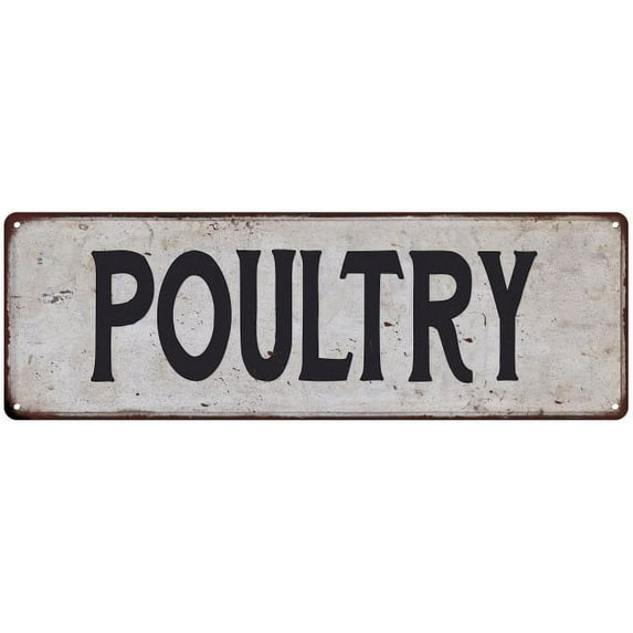 POULTRY Vintage Look Rustic 6x18 Metal Sign Chic Retro 106180035021