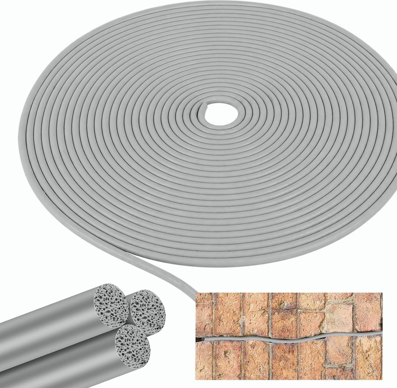 POUR PLACE 1/4 Inch x 100 FT EPDM Foam Rubber Backer Rod Caulk Saver ...