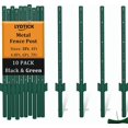 3ft Sign Post POUR PLACE 10 Pack Metal Fence Posts 3Ft Green Heavy Duty T Stakes ...